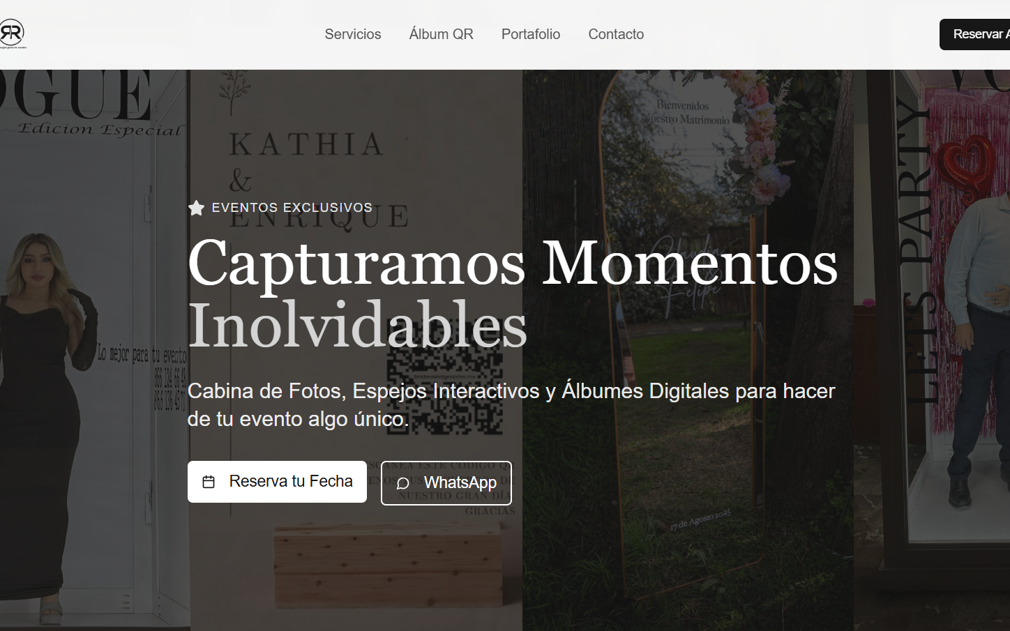 Captura de pantalla del proyecto RR Eventos y Más